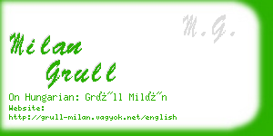 milan grull business card